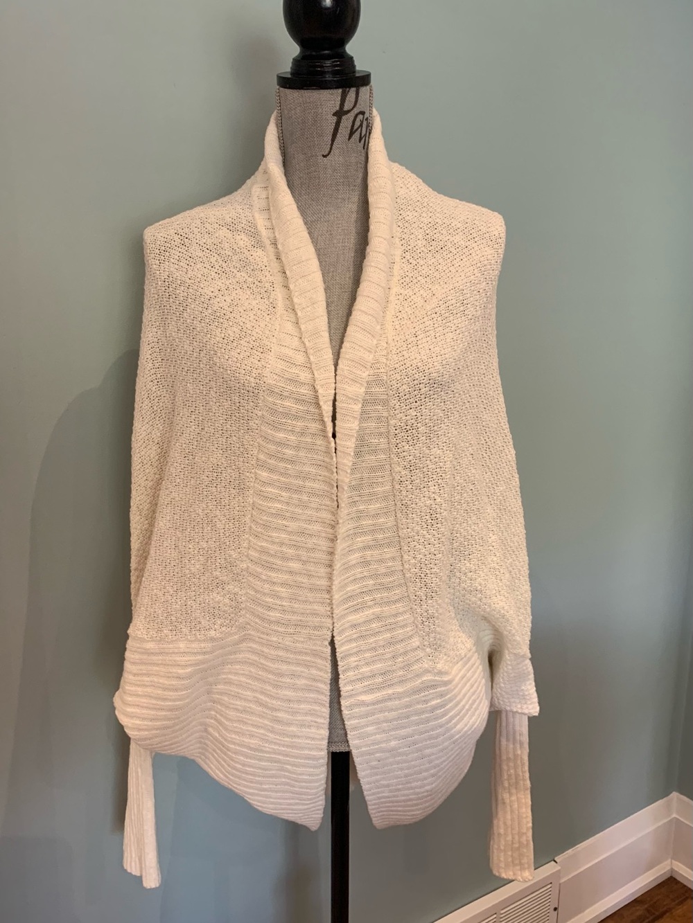 Express Cream Open-Back Ladder Knit Sweater